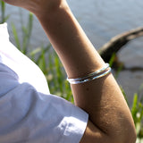 Silver Bangle No.2 - Hammered 4mm