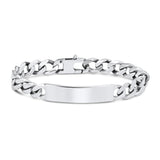 Sterling Silver Curb Chain ID Bracelet