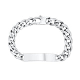 Sterling Silver Curb Chain ID Bracelet