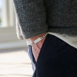 Sterling Silver Curb Chain ID Bracelet