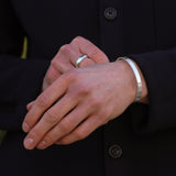 Men's Chunky Sterling Silver Cuff No.3 - 7mm Matt