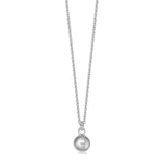 Sterling silver ball pendant on a white background