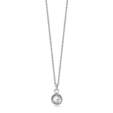Sterling silver ball pendant on a white background