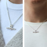 Chunky Silver T-Bar Pendant