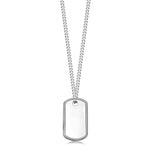 Sterling silver dog tag for men