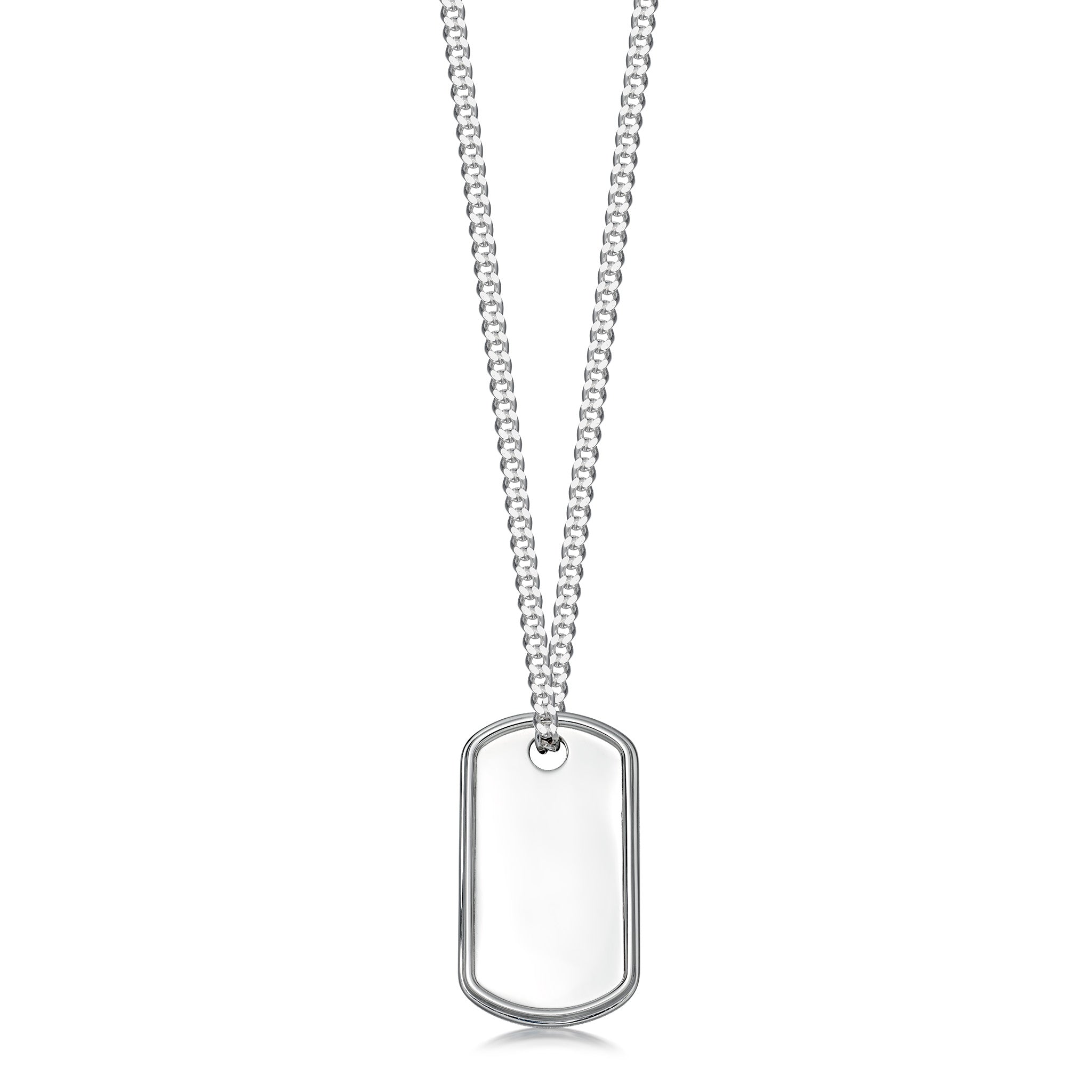 Sterling silver dog tag for men