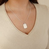 Silver Molten Dog Tag Pendant