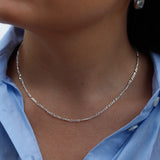 Sterling Silver Slim Figaro Chain Necklace
