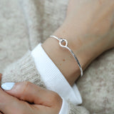 Sterling Silver Hook & Eye Bangle - Hammered