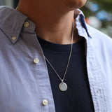 Sterling Silver Organic Round Pendant