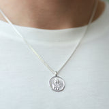 Modern Sterling Silver St Christopher Pendant
