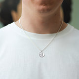 Modern Sterling Silver St Christopher Pendant