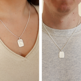 Silver Molten Dog Tag Pendant