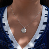 Sterling Silver Organic Round Pendant Necklace