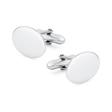 Sterling Silver Oval Hinged Cufflinks