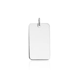 Silver Rectangular Dog Tag Pendant