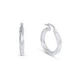 Silver Rope Hoop Earrings