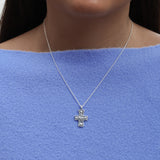 Silver Sacred Heart Cross Pendant