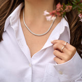 Sterling Silver Snake Chain Albert Necklace
