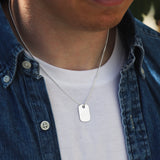 Sterling Silver Small Soft Edge Dog Tag