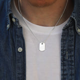 Sterling Silver Small Soft Edge Dog Tag