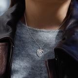 Silver Heart St Christopher Pendant
