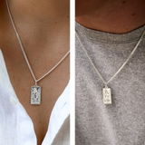 Silver St Christopher Rectangular Necklace