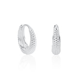 Sterling Silver Beaded Huggie Hoops