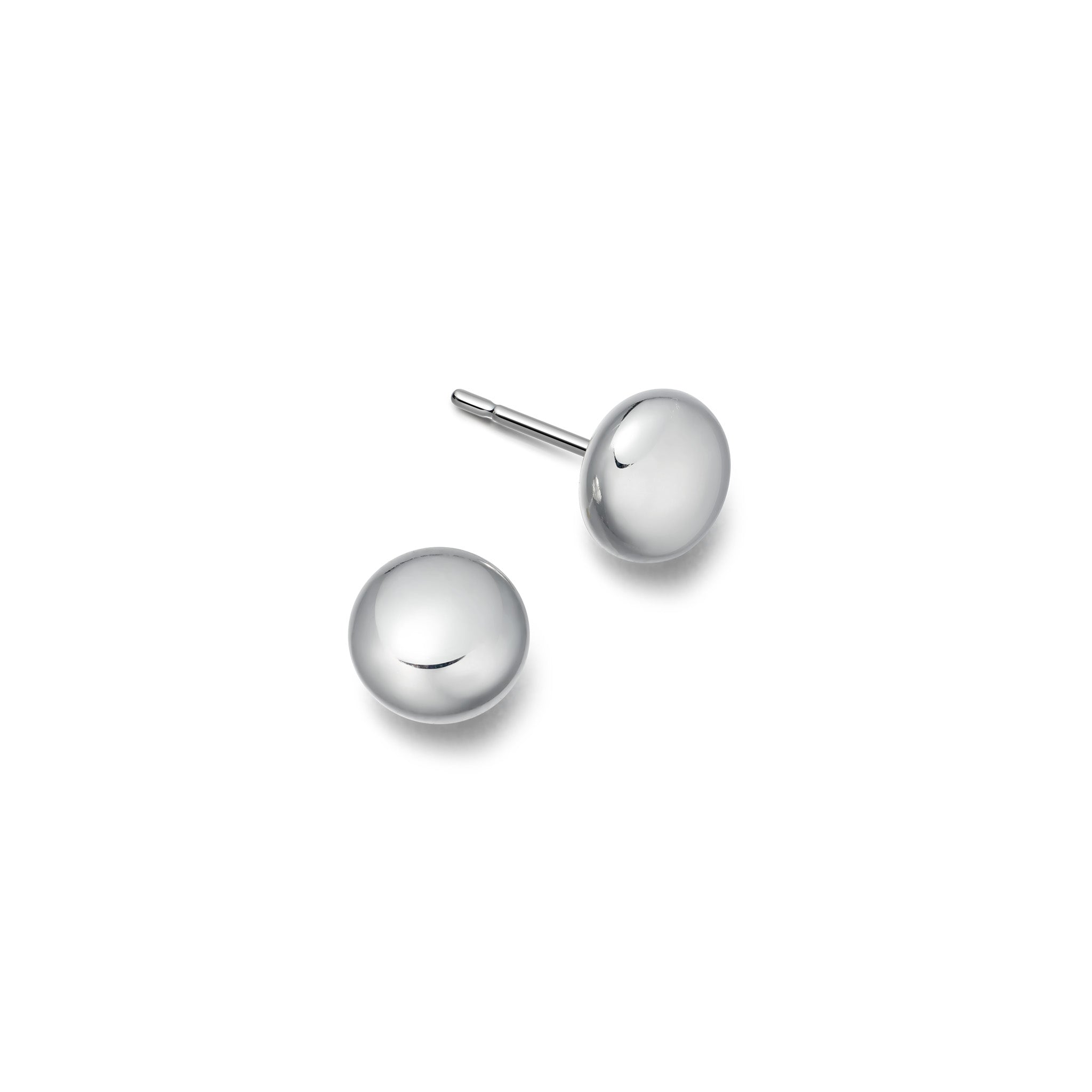 Sterling silver soft round stud earrings