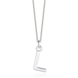 Sterling Silver Chunky Initial Necklace