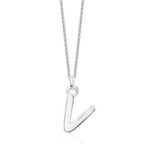 Sterling Silver Chunky Initial Necklace
