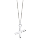 Sterling Silver Chunky Initial Necklace