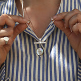 Chunky Silver T-Bar Necklace on Belcher Chain