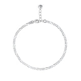 Sterling Silver Figaro Ankle Bracelet