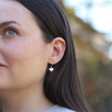 Silver Heart Drop Earrings