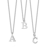 Sterling Silver Serif Initial Necklace
