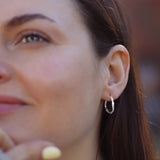 Sterling Silver Molten Hoop Earrings