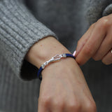 Sterling Silver & Blue Leather Bracelet - Albert Clasp