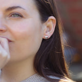 Silver Puffed Heart Stud Earrings