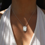 Sterling Silver Small Soft Edge Dog Tag