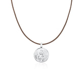 Sunburst St Christopher on Leather Necklet