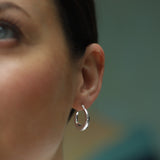 Sterling Silver Tapered Hoop Earrings
