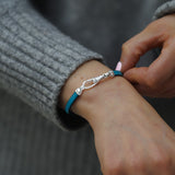 Sterling Silver & Turquoise Leather Bracelet - Albert Clasp