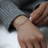 Sterling Silver Hook & Eye Bangle - Hammered
