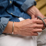 Slim Sterling Silver Message Bracelet