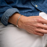 Slim Sterling Silver Message Bracelet