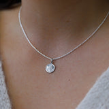 Small Silver Round St Christopher Pendant