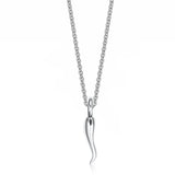 Sterling Silver Small Italian Horn Necklace – Cornicello