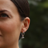 Sterling Silver Small T-Bar Hoop Earrings