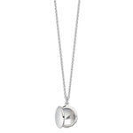 Small round sterling silver locket - open